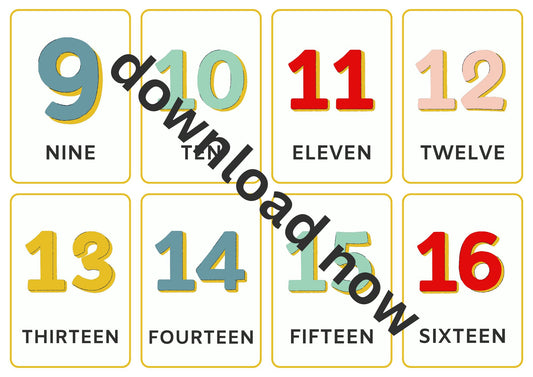 numbers (from 1 to 20)
